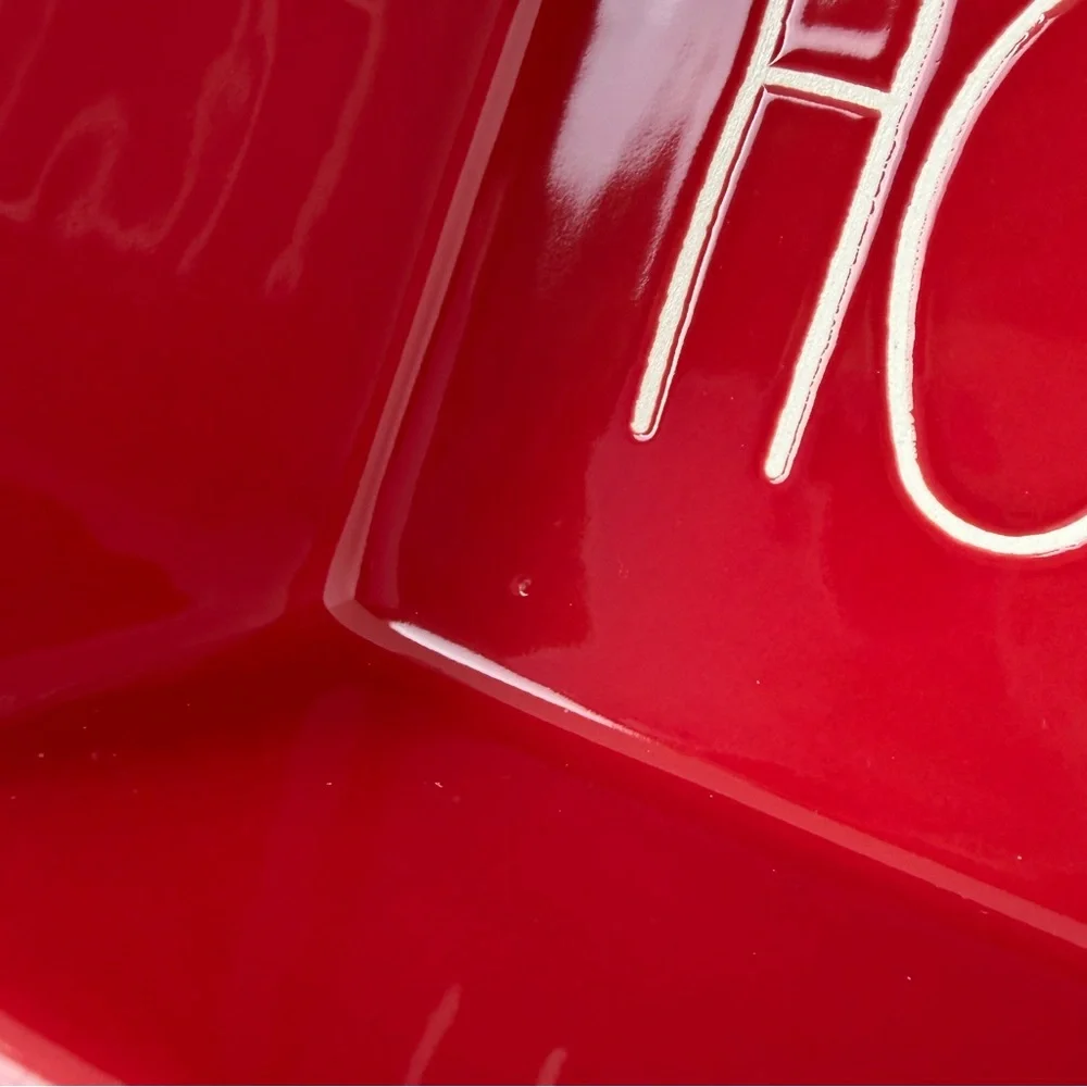 Rae Dunn‎ HO! HO! HO! Bread Loaf Pan Small Ceramic Casserole Dish Red Christmas